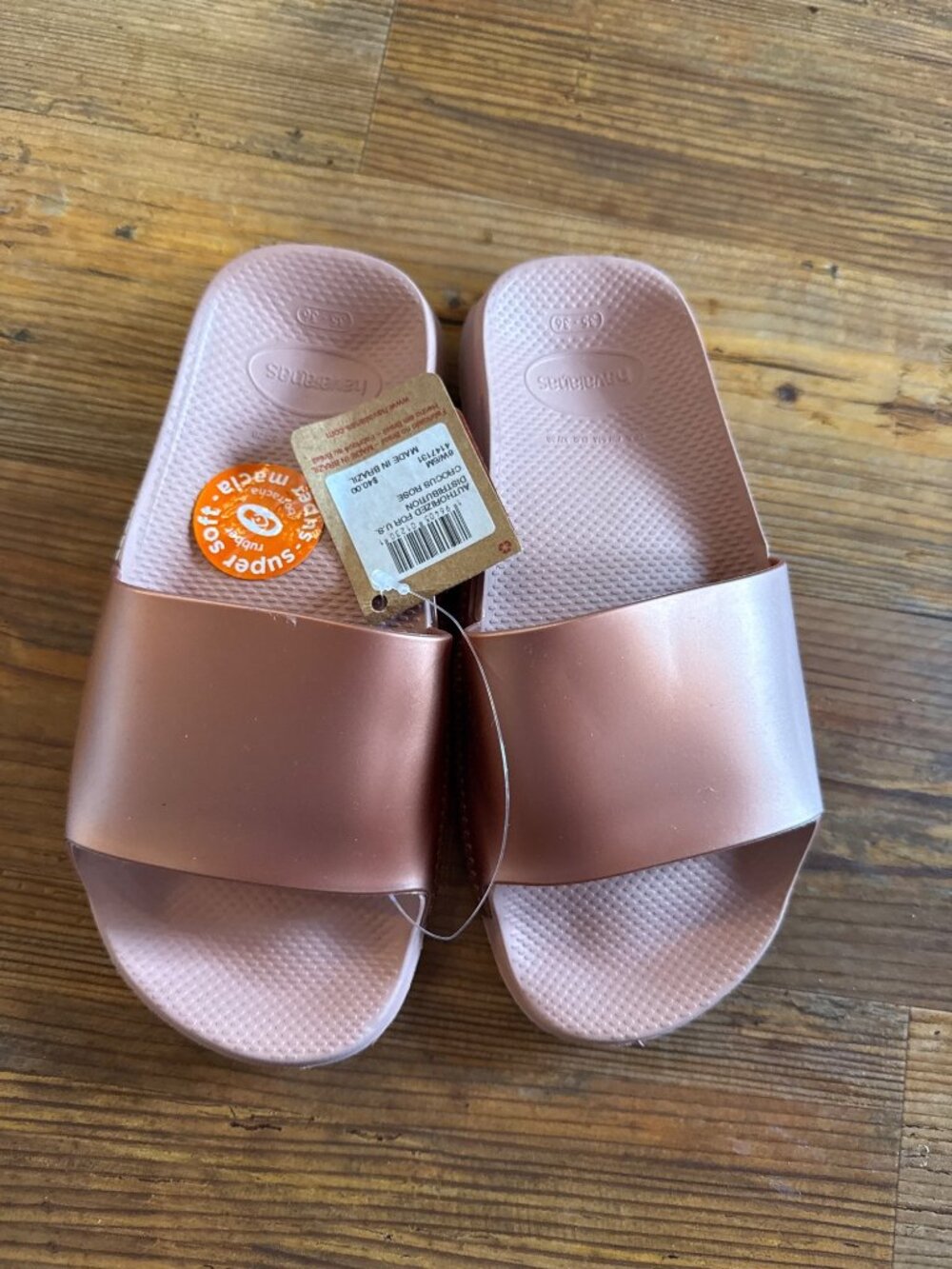 Havaianas Slide Metallic Flip-Flop Sandal Women's Shoes 35-36 EU New with Tag - Picture 3 of 7